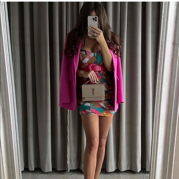 Zara 2022 chain strap multicolored printed dress - Picture 9 of 16